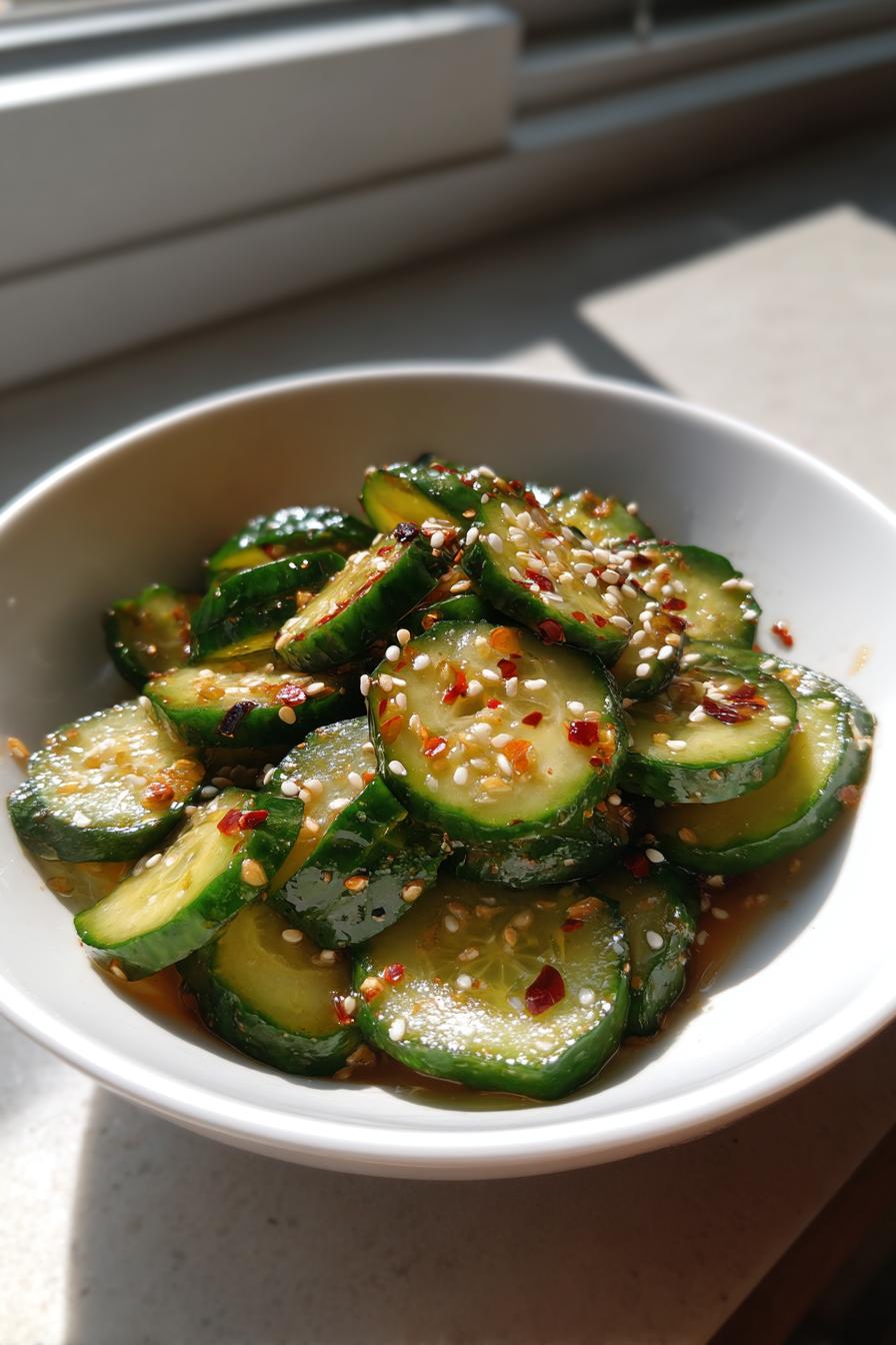 Asiatischer Gurkensalat mit Chili & Sesam: Ein erfrischender Genuss für heiße Sommertage - detail 2