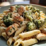 Cremige Hähnchen Brokkoli Pasta