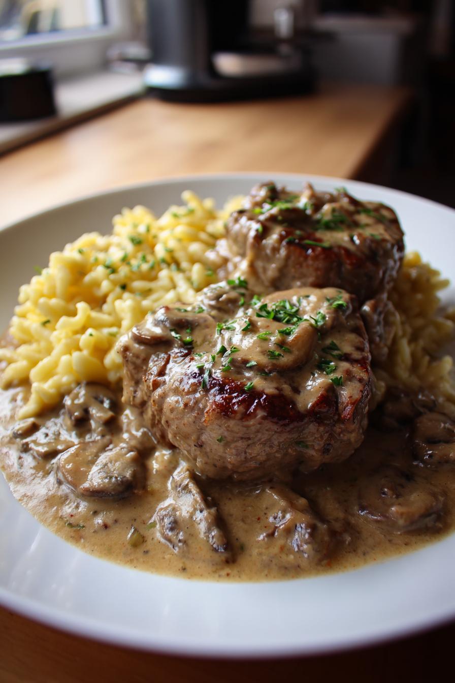 Medaillons in Champignon-Rahmsoße mit Spätzle – Ein wahres Wohlfühlgericht! - detail 2