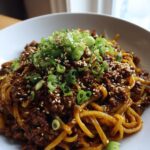 Mongolische Hackfleisch Nudeln