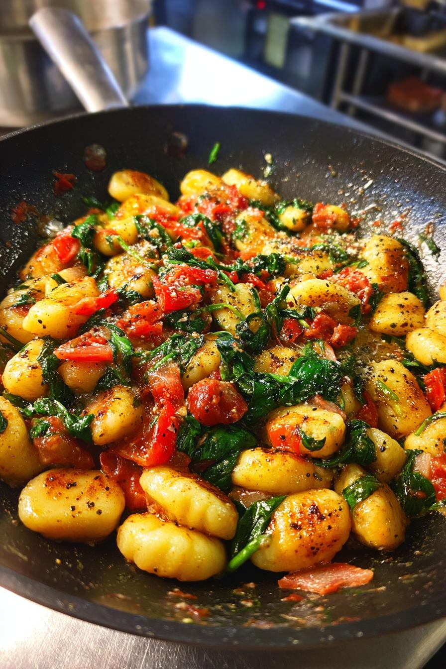 Schnelle Gnocchi-Pfanne mit Tomate & Spinat - detail 1