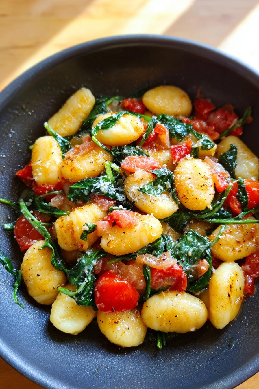 Schnelle Gnocchi-Pfanne mit Tomate & Spinat - detail 2