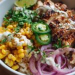 Street Corn Hähnchen Reis Bowl