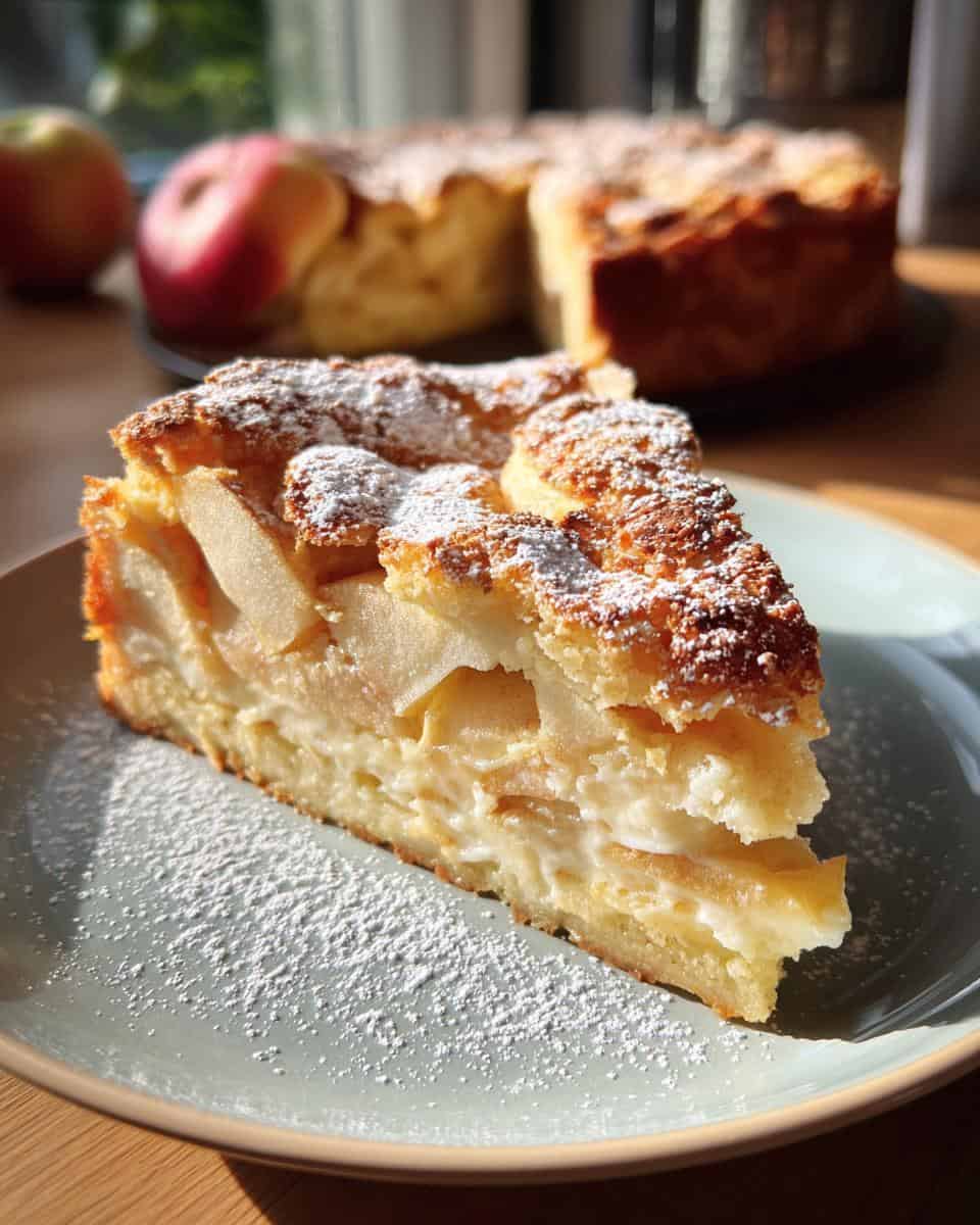 Apfelkuchen mit Vanillepudding - detail 2
