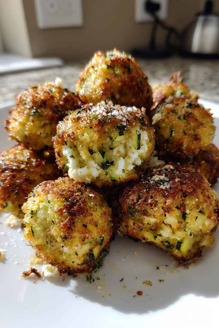 Verdammt leckere Knusprige Zucchini-Feta-Bällchen in 30 Min
