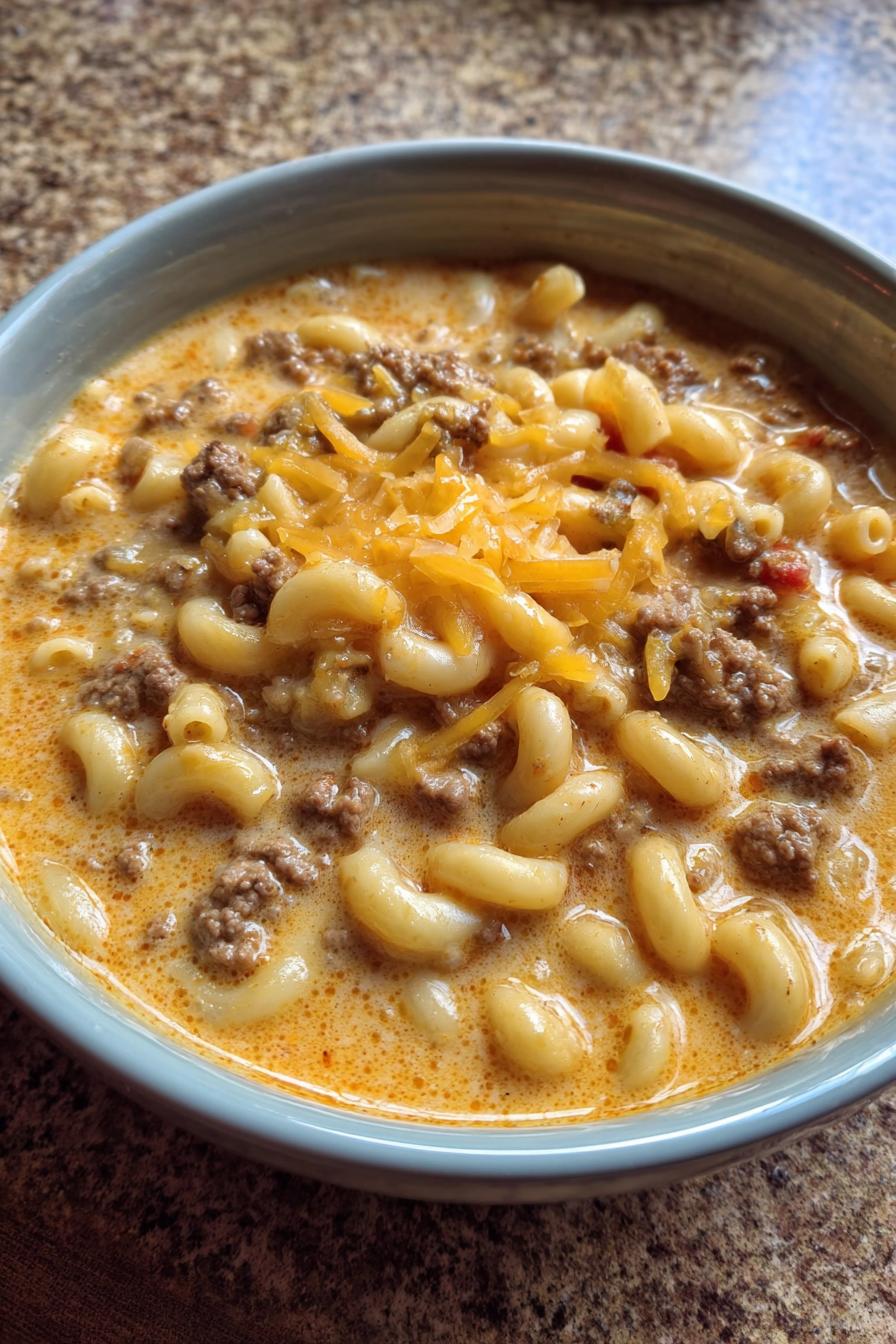 Makkaroni Cheeseburger Suppe - detail 1