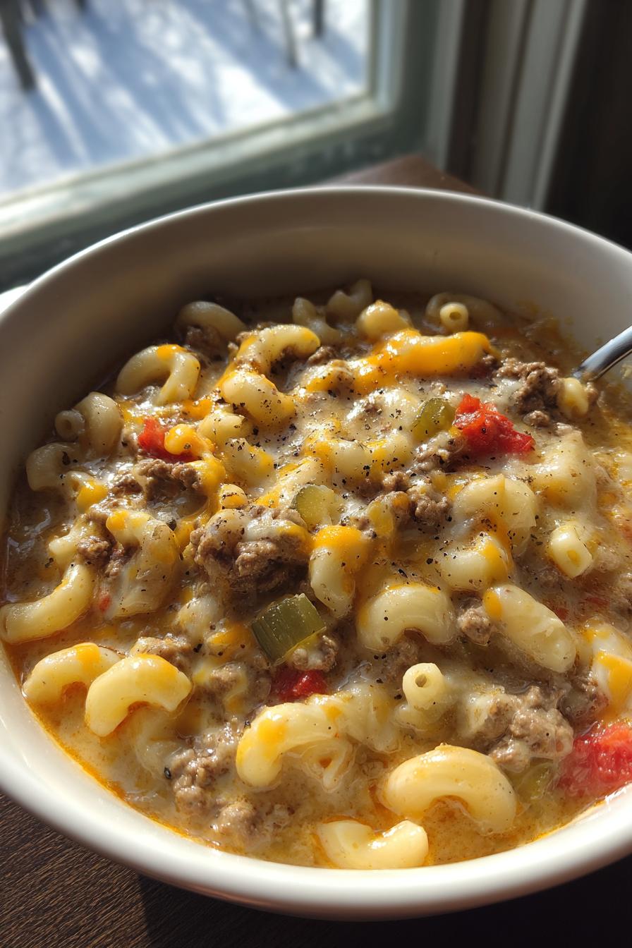 Makkaroni Cheeseburger Suppe - detail 3