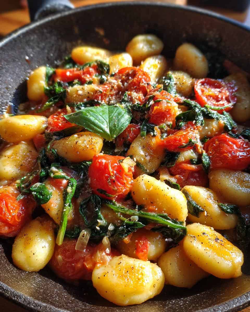 Schnelle Gnocchi-Pfanne mit Tomate & Spinat - detail 1