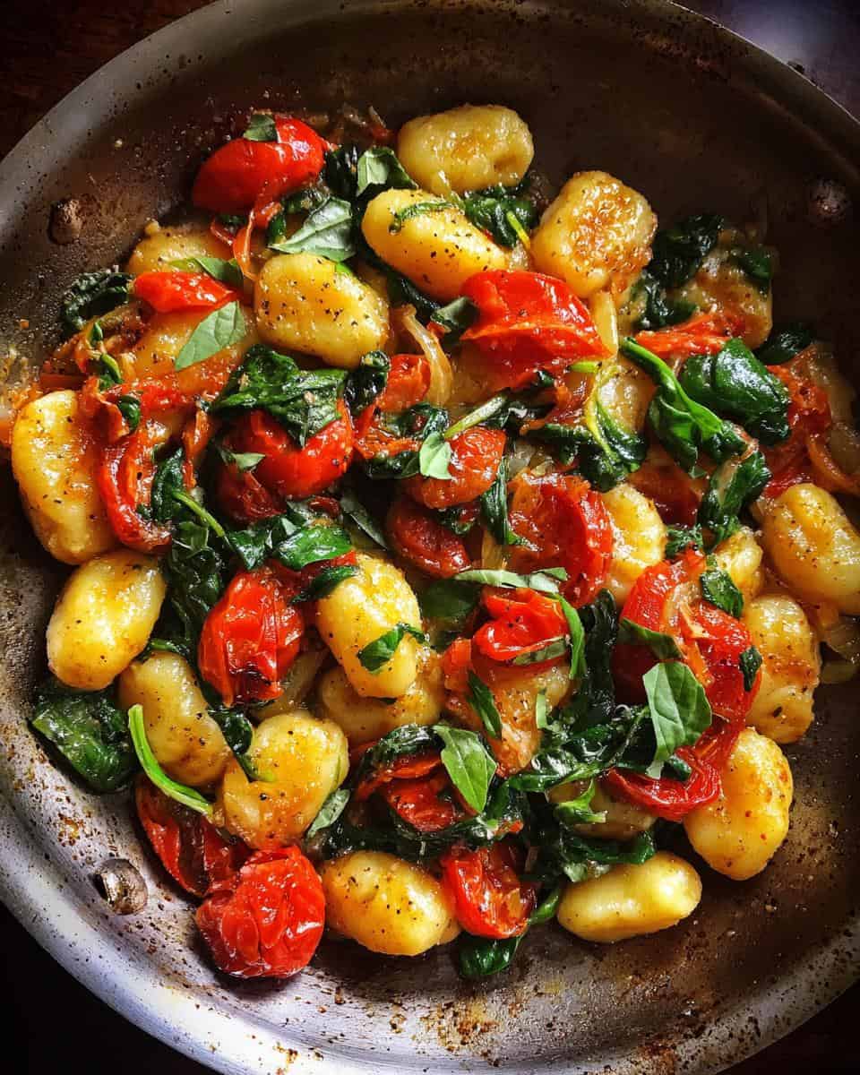 Schnelle Gnocchi-Pfanne mit Tomate & Spinat - detail 3