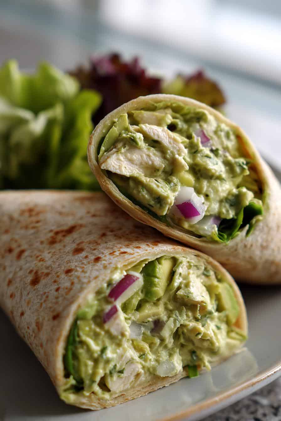 Entdecke den köstlichen Avocado-Hähnchen-Salat-Wrap in 15 Min