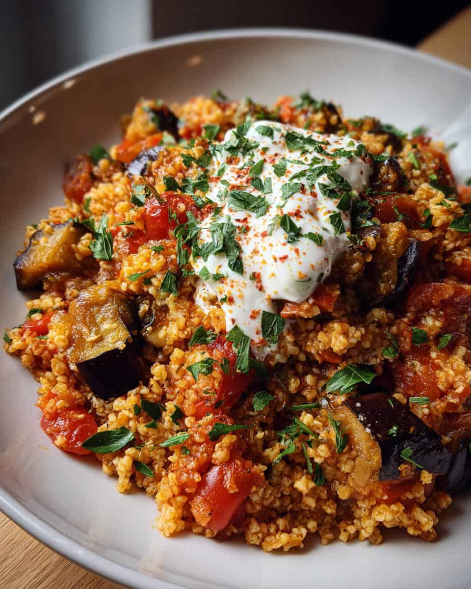 Bulgur mit Tomaten, Auberginen und Joghurt - detail 1