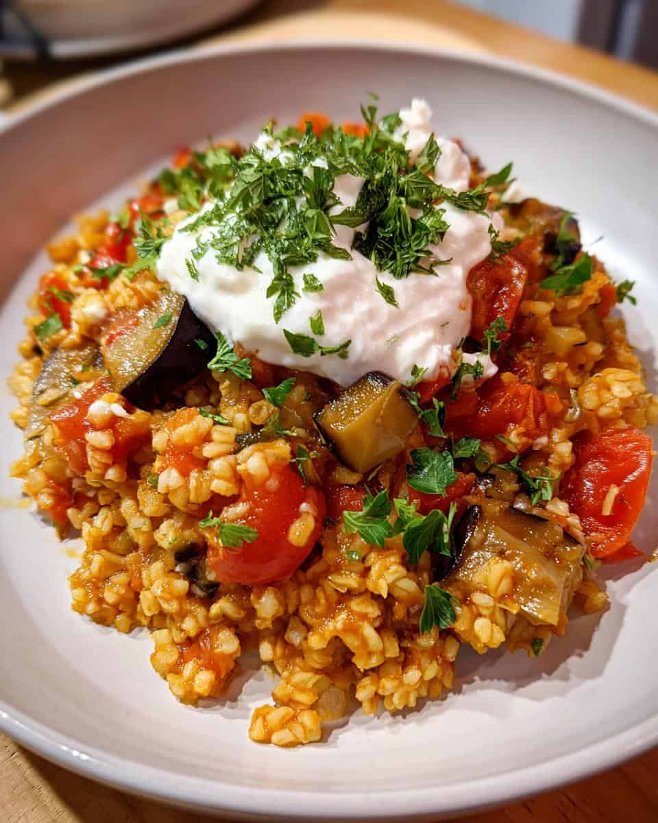 Bulgur mit Tomaten, Auberginen und Joghurt - detail 2