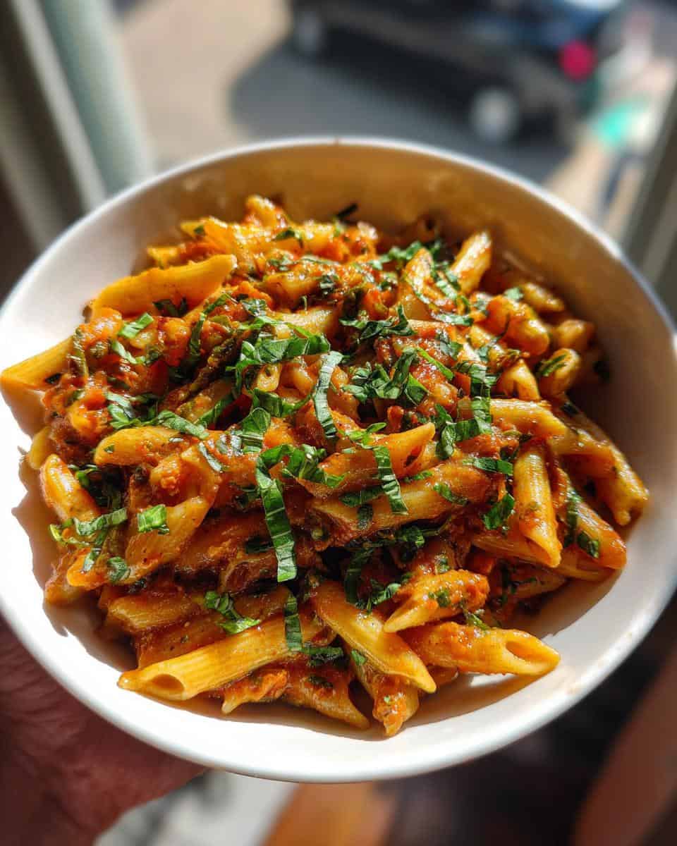 Cremige Tomaten-Basilikum-Pasta - detail 1