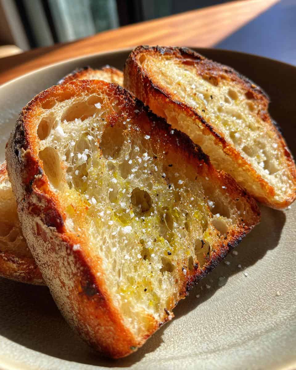Grillbrot mit Olivenöl und Meersalz - detail 2