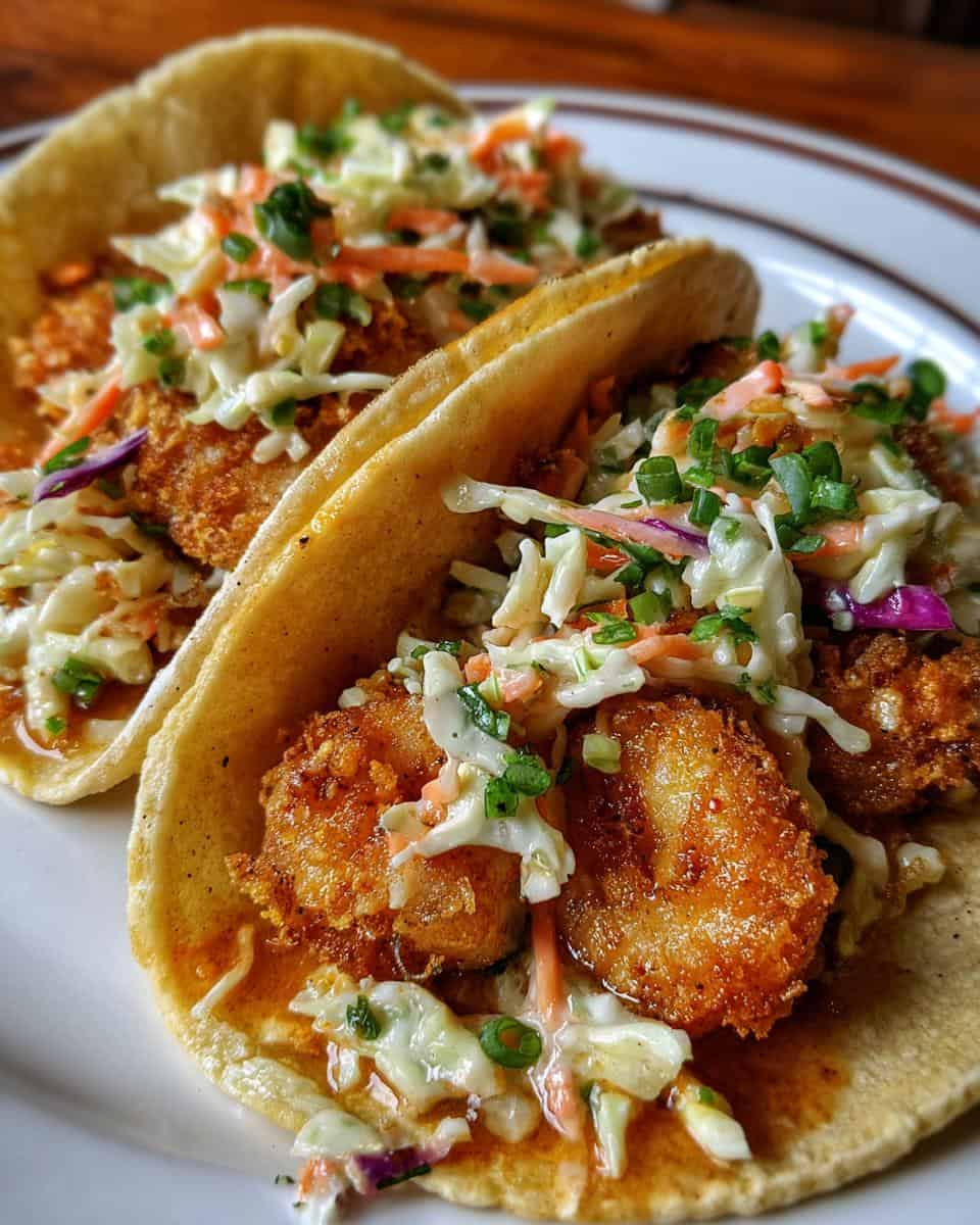 Knusprige Garnelen-Tacos mit frischem Kohlsalat genießen - detail 1