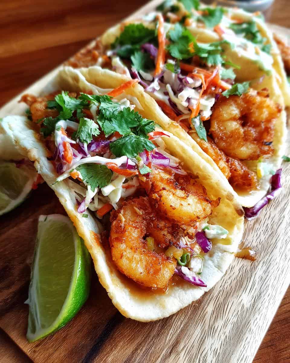 Knusprige Garnelen-Tacos mit frischem Kohlsalat genießen - detail 2