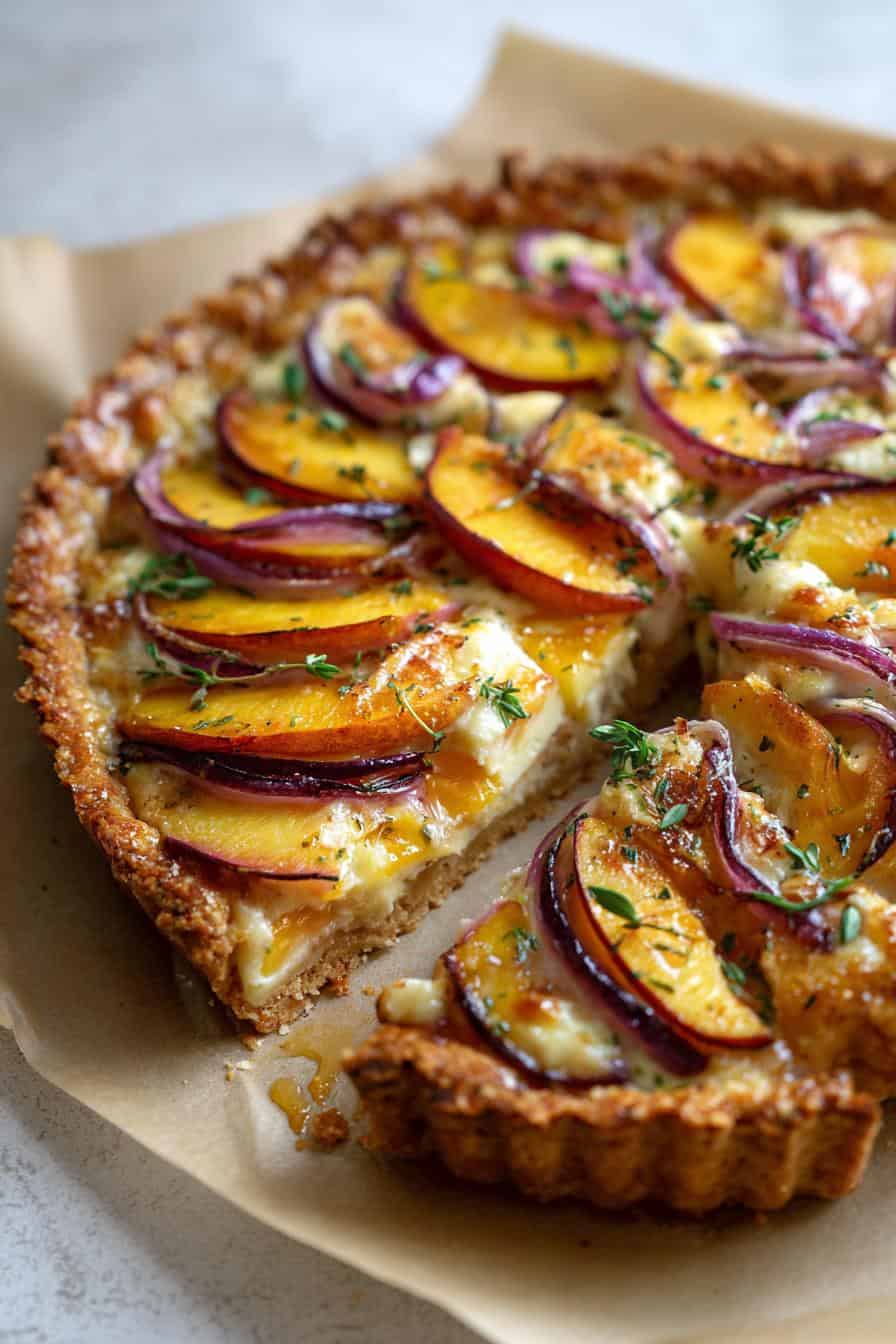 Pfirsich Flammkuchen mit Brie: 15 Minuten Glück