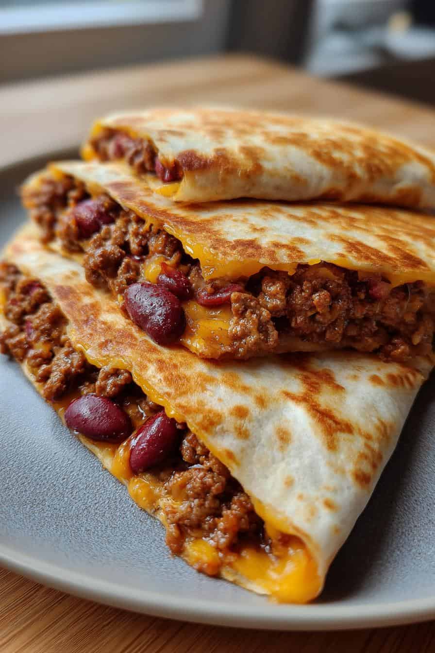 Schnelle Rindfleisch-Bohnen-Quesadillas: 20 Min Glück