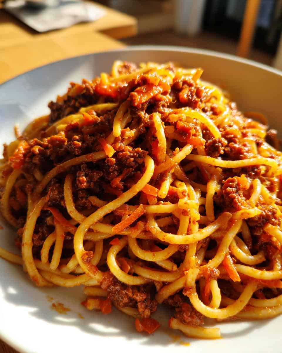 Spaghetti Bolognese mit Karotten - detail 2