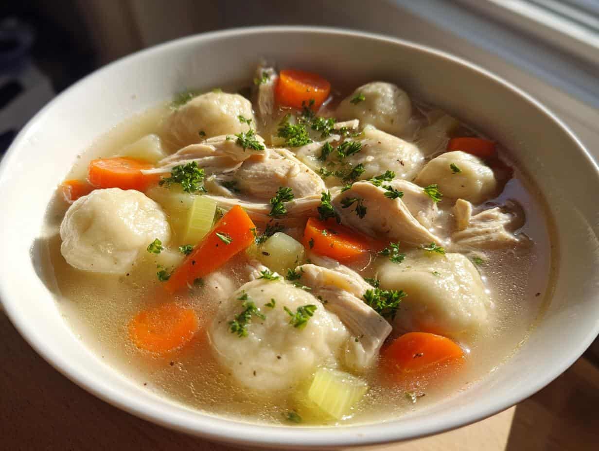 Disgustingly Easy Fluffiger Hühnertopf mit Klößen 4 You