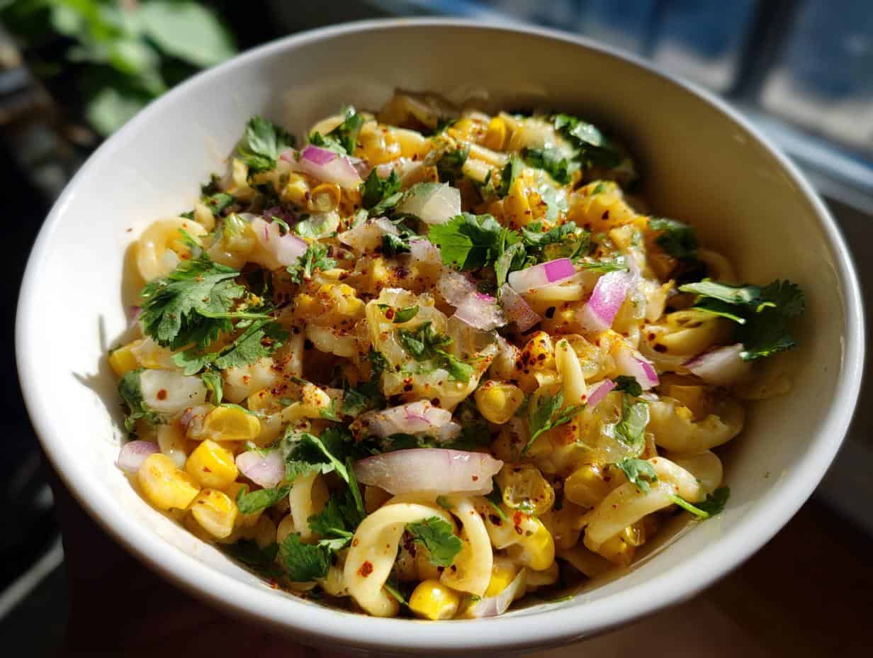 Gesunder Street-Corn Nudelsalat