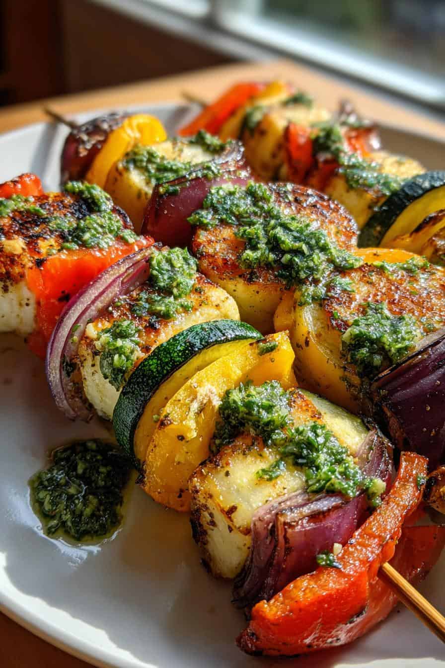Halloumi Gemüse Spieße: 20 Min köstliche Magie!