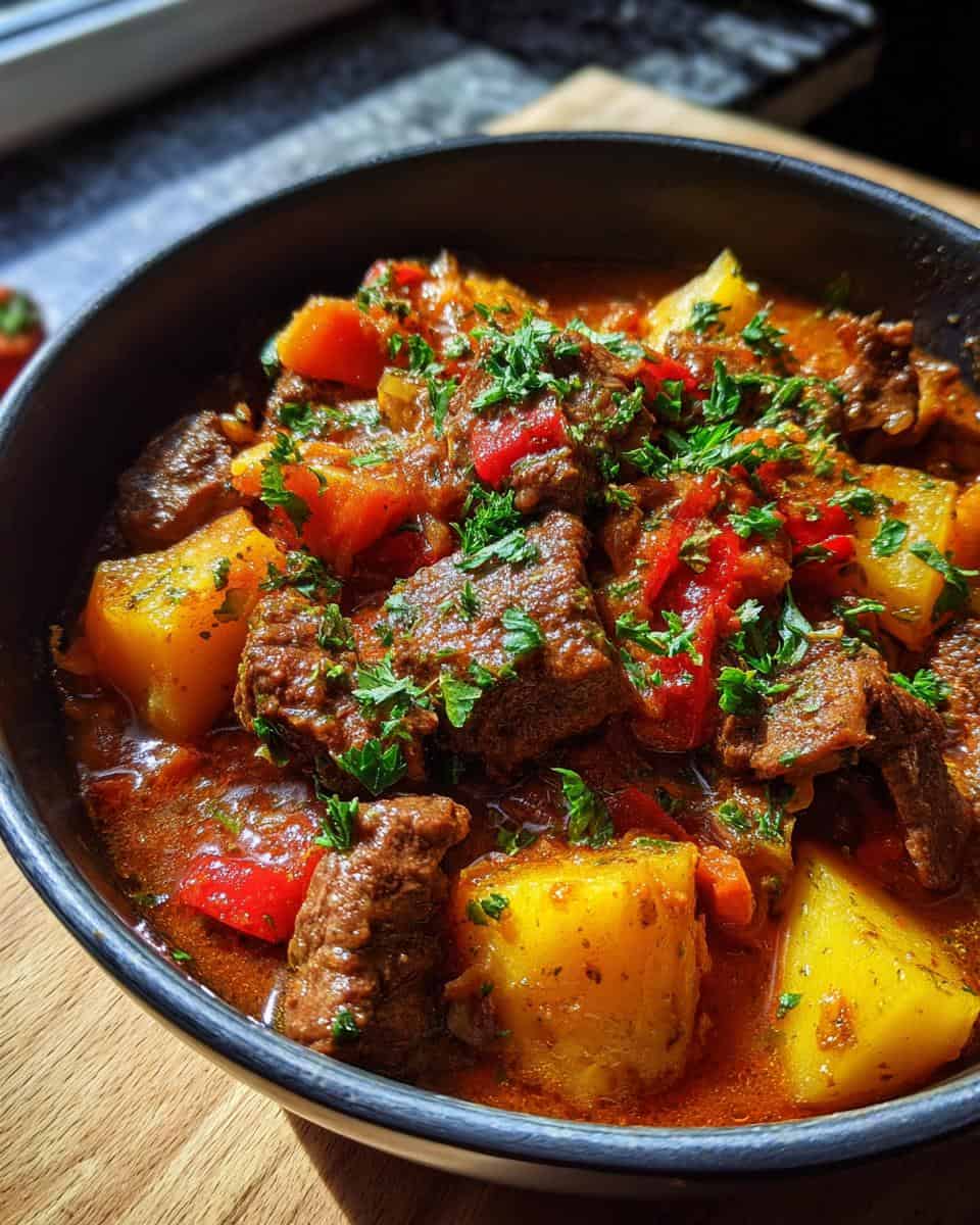 Herzhaftes Rindfleischgulasch mit Kartoffeln - detail 2
