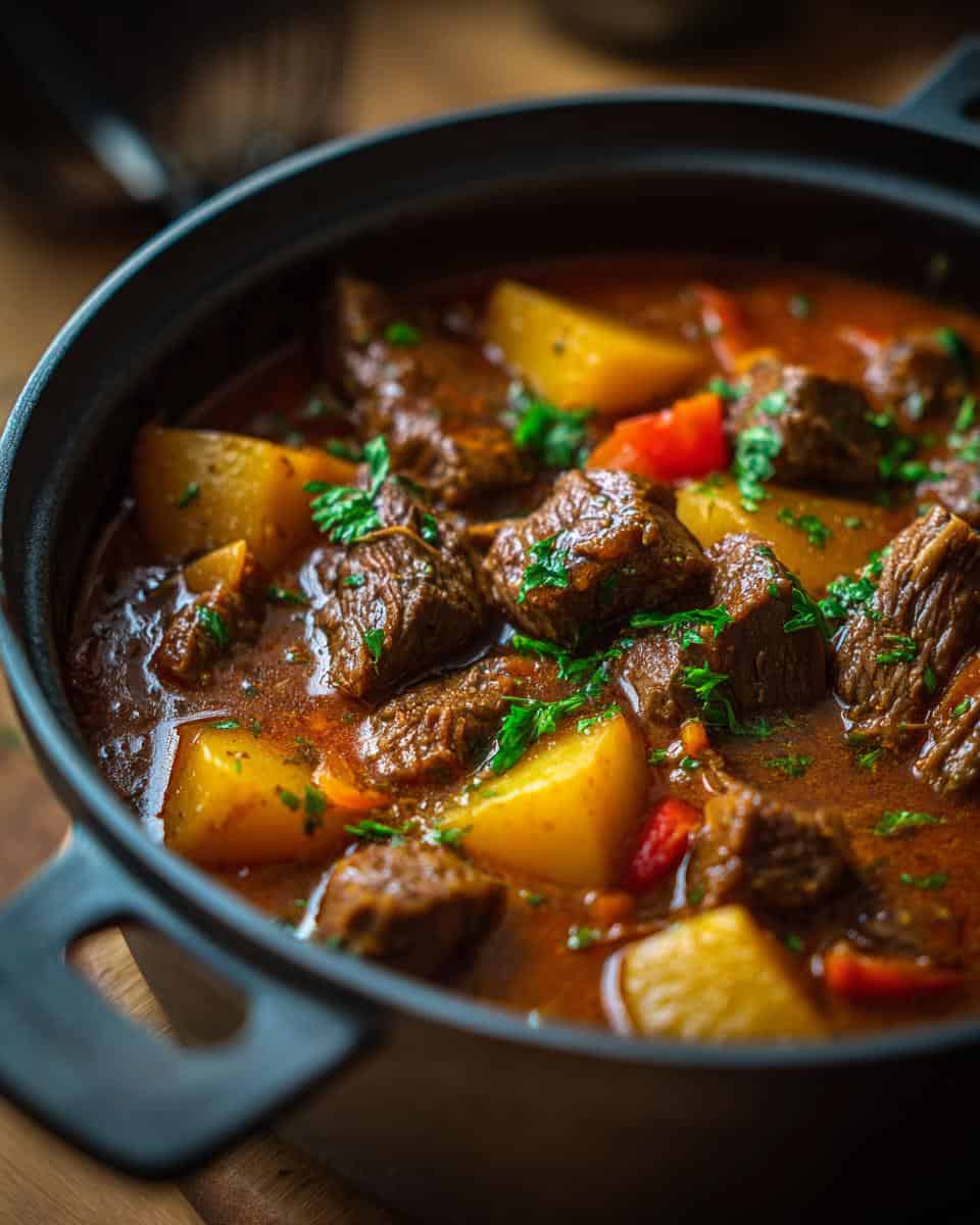 Herzhaftes Rindfleischgulasch mit Kartoffeln - detail 3