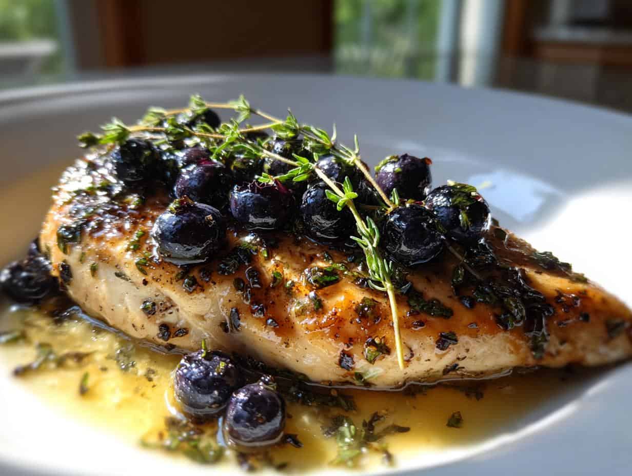 Unglaublich! Hähnchen mit Blaubeeren & Thymian in 20 Min