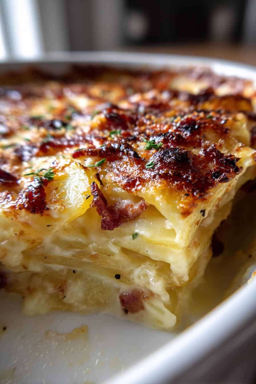 Unglaublich! Kartoffelauflauf mit Carbonara Sauce Rezept
