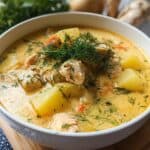 Köstliche Rahm-Fischsuppe mit Kartoffeln