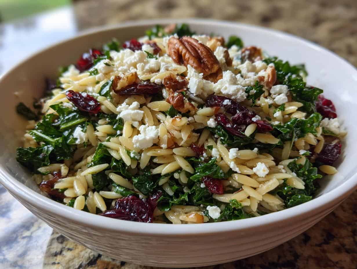 Leckerer Grünkohl Orzo Salat: Köstlich in 27 Minuten