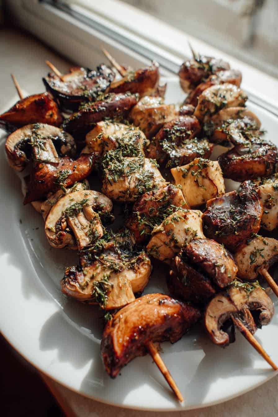 Pilzspieße: 30 Min. zum Glück mit Kräutern und Marinade