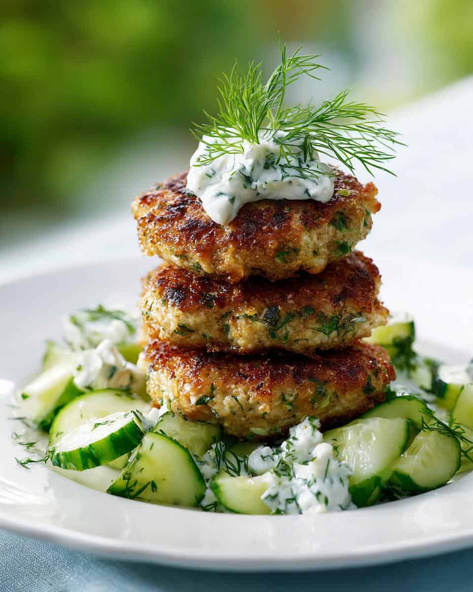 Saftige Frikadellen mit Dill-Gurkensalat - detail 1