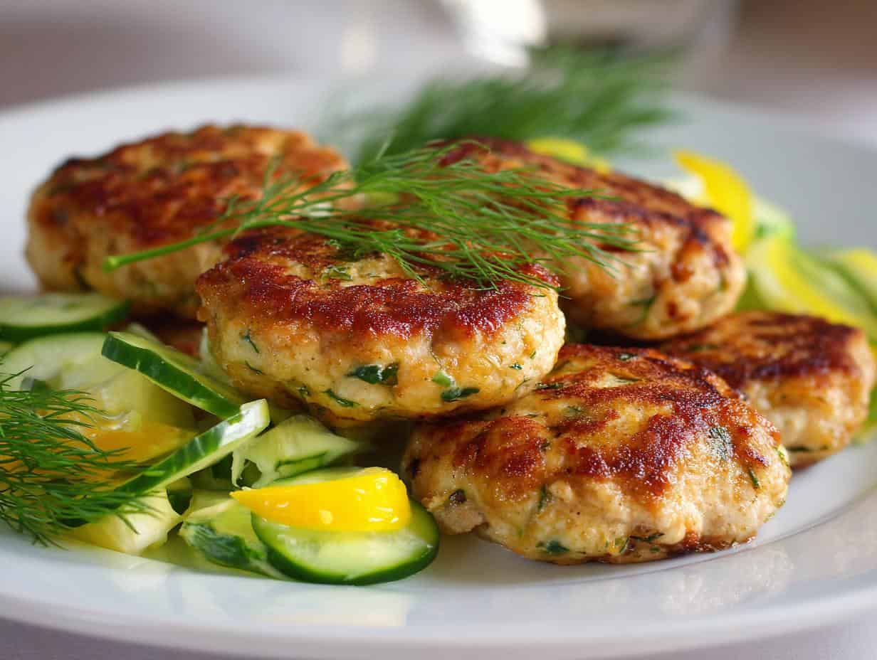 Unbelievably Saftige Frikadellen mit Dill-Gurkensalat in 40