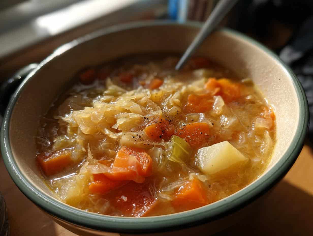 Sauerkraut Suppe mit Gemüse: 30 Min Glücklich Genießen