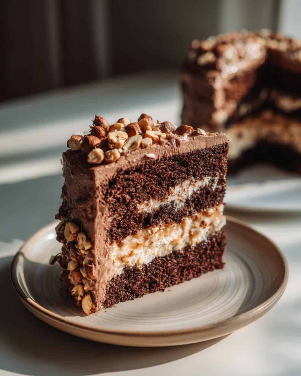Unwiderstehlicher Schoko-Karamell-Kuchen mit Haselnüssen - detail 3