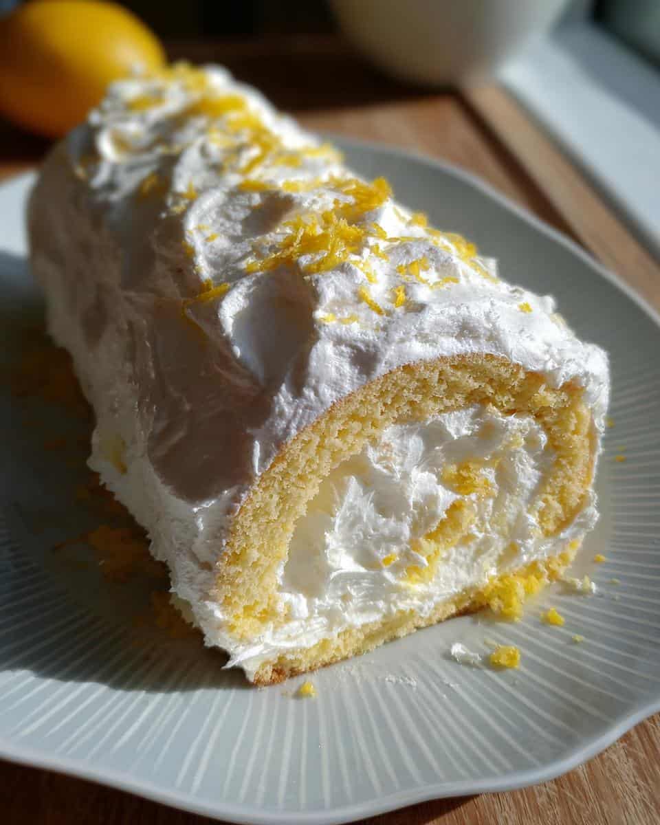 Zitronen Baiserrolle mit Mascarpone - detail 2