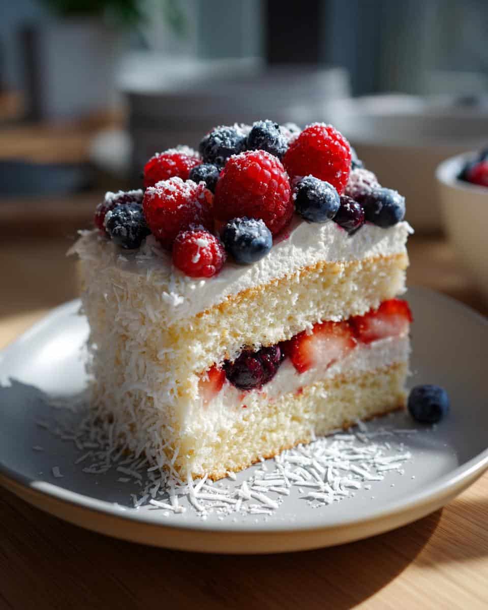 Zitronenkuchen vom Blech beerige Kokosraspel - detail 1