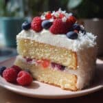 Zitronenkuchen vom Blech beerige Kokosraspel