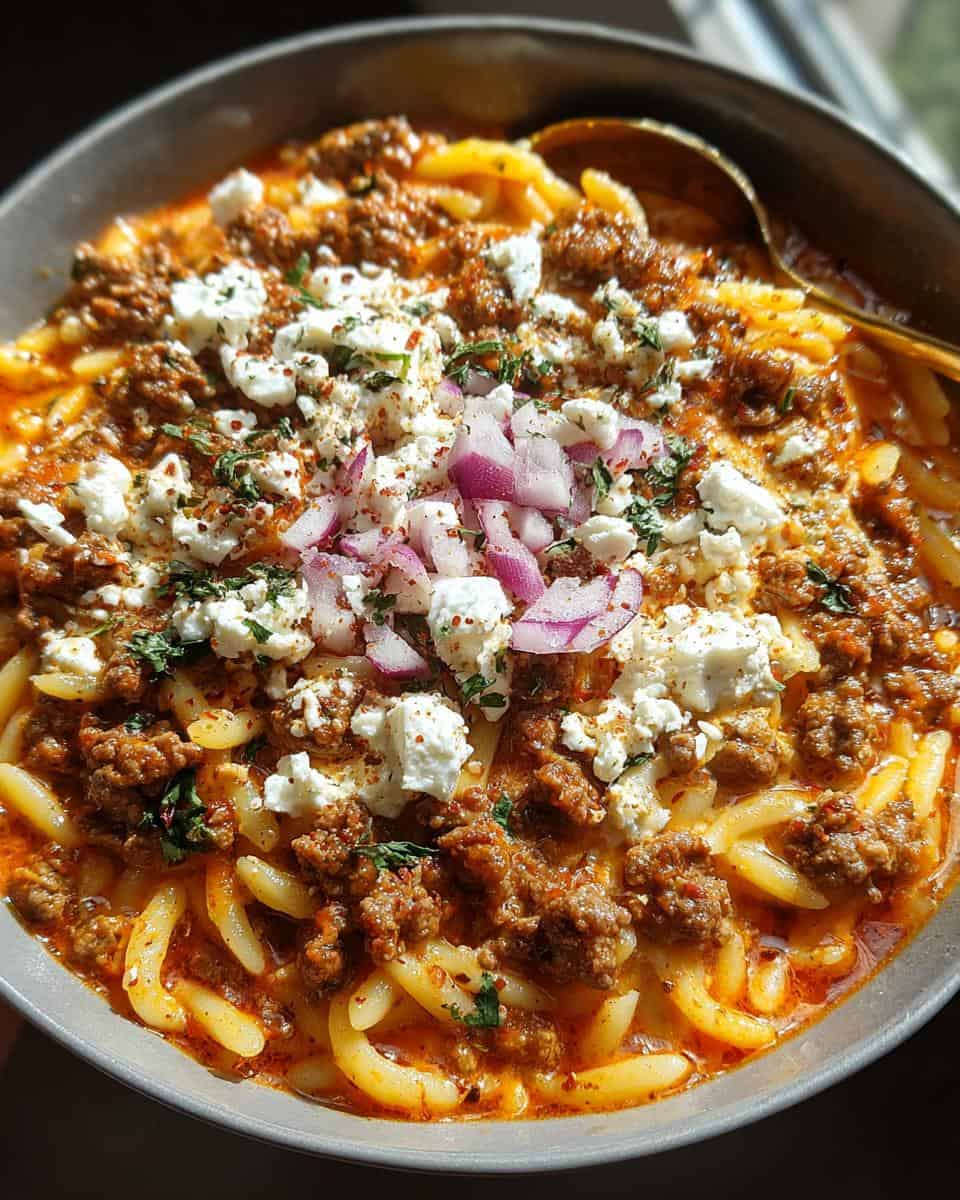 Kritharaki-Hackfleischpfanne mit Feta und lecker - detail 3