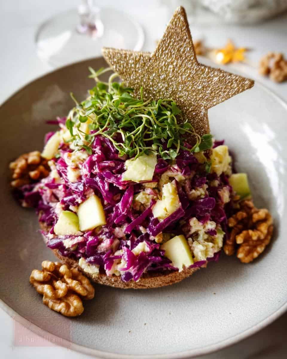 Weihnachtliches Käsetatar mit Rotkraut und Apfel - detail 1