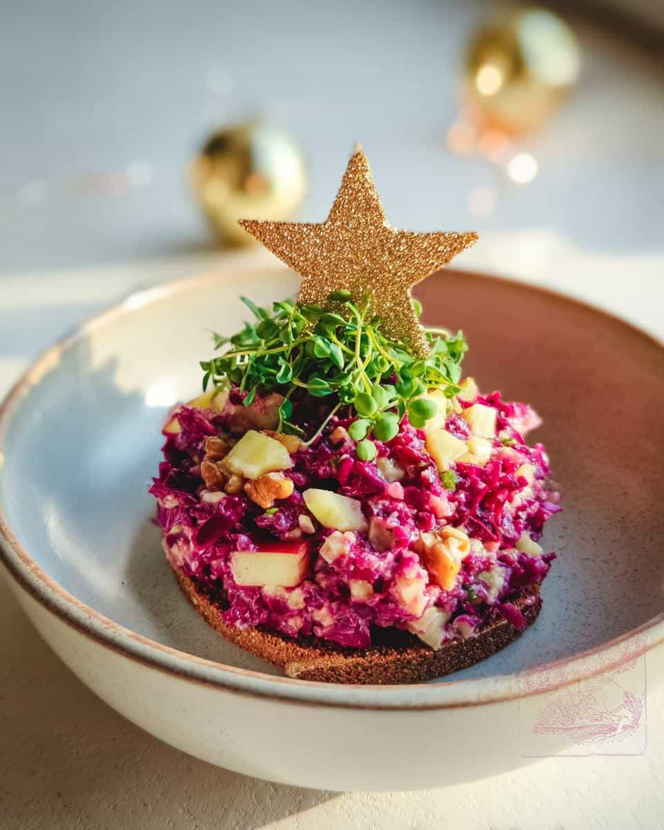 Weihnachtliches Käsetatar mit Rotkraut und Apfel - detail 2
