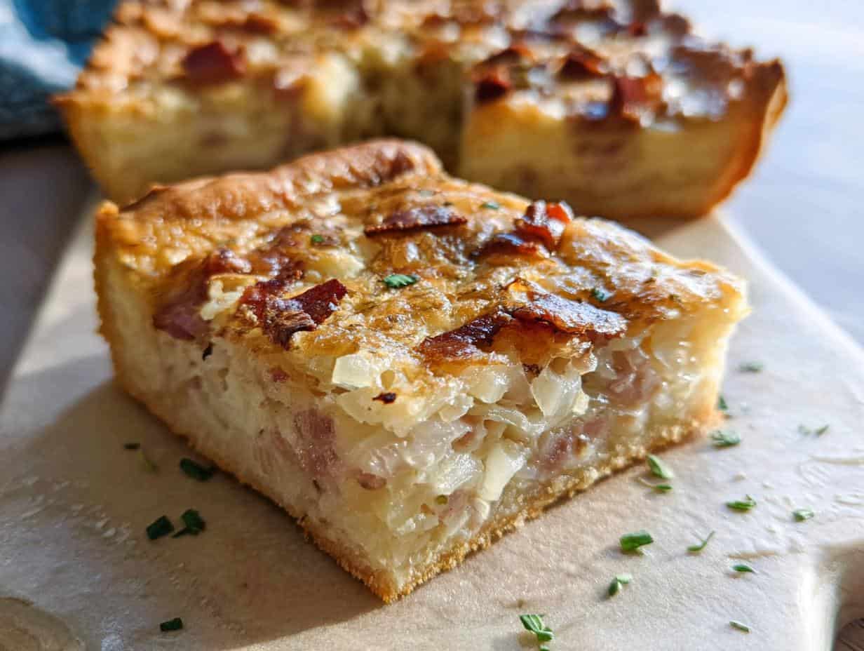 Verdammt lecker: 1 Blech Zwiebelkuchen Rezept