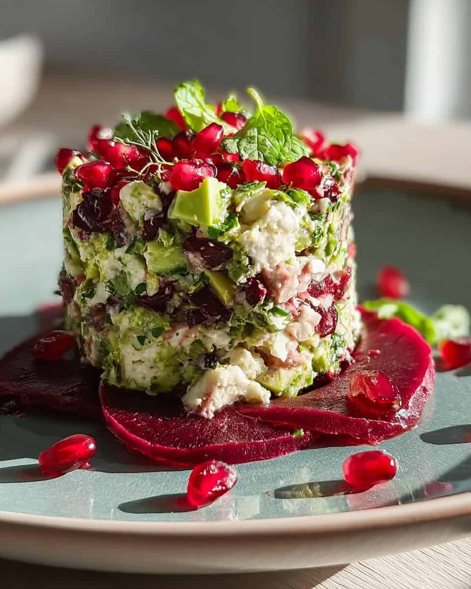 Brokkoli Tatar mit Granatapfel und Ziegenfrischkäse - detail 1