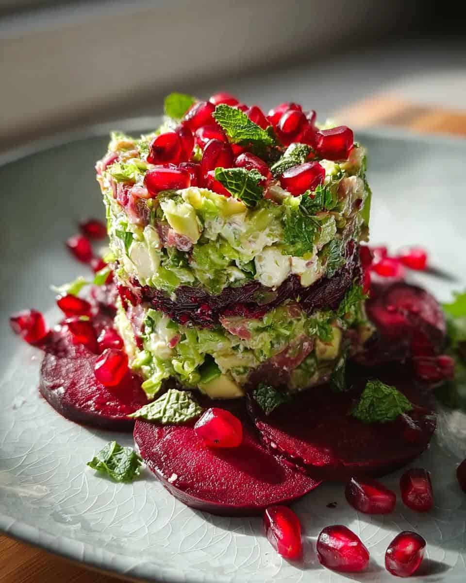 Brokkoli Tatar mit Granatapfel und Ziegenfrischkäse - detail 2