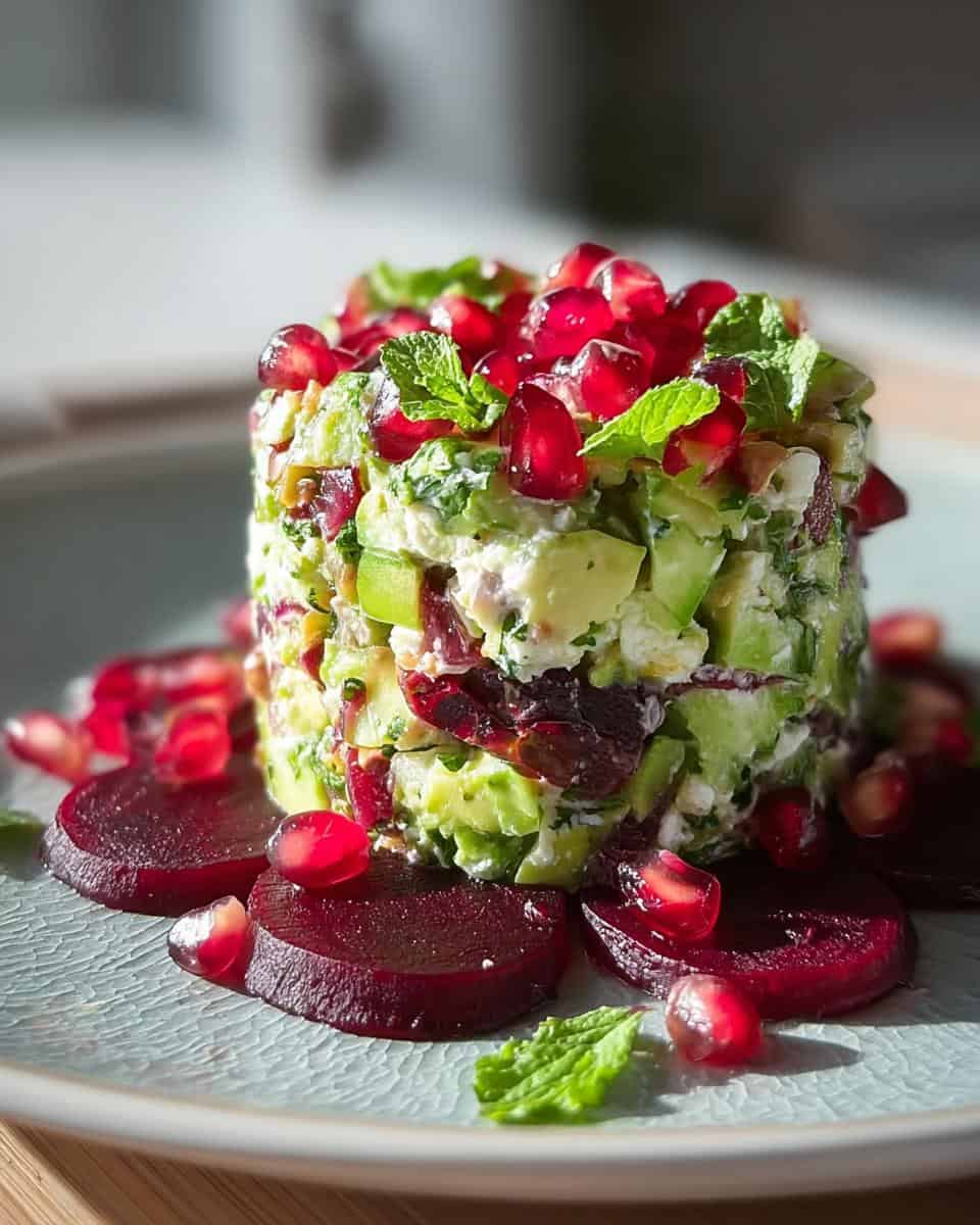 Brokkoli Tatar mit Granatapfel und Ziegenfrischkäse - detail 3