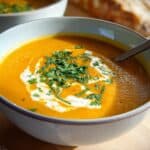 Cremige Karottensuppe mit Ingwer und Kokosmilch