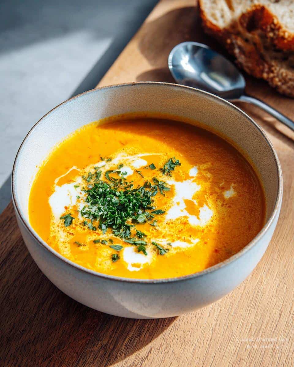 Cremige Karottensuppe mit Ingwer und Kokosmilch - detail 2