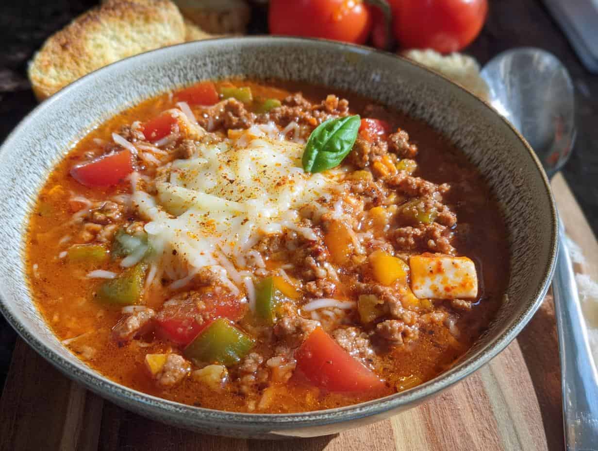 Pizzasuppe Rezept mit Hackfleisch: Köstlich einfach